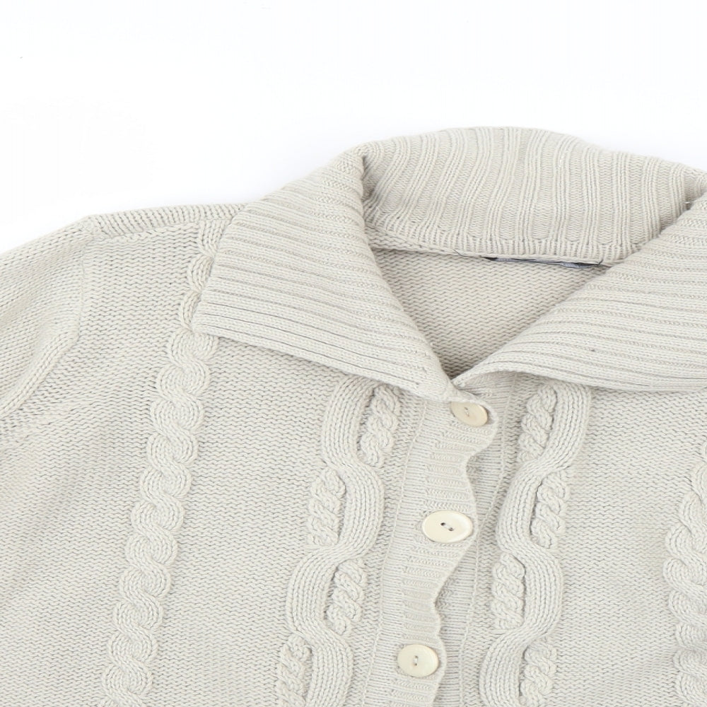 Womens UK Size L BM Beige Cardigan Jumper