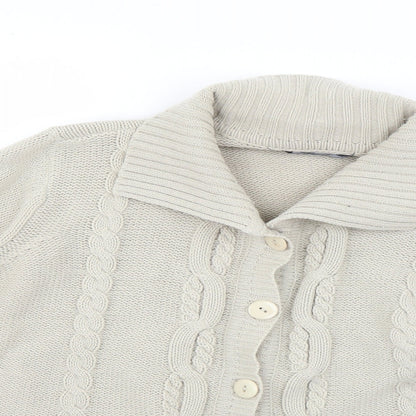 Womens UK Size L BM Beige Cardigan Jumper