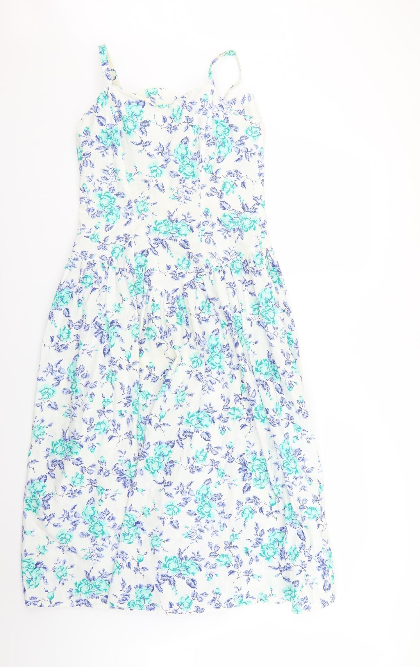 Preworn Womens White Floral  Bodycon  Size 10