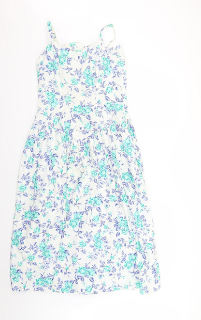 Preworn Womens White Floral  Bodycon  Size 10