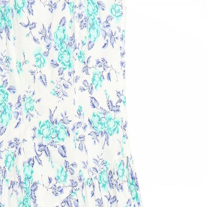 Preworn Womens White Floral  Bodycon  Size 10