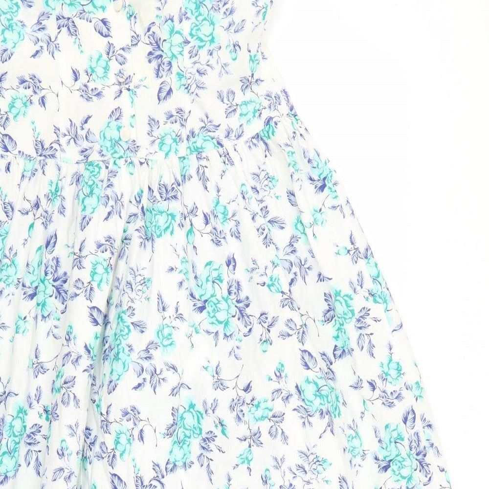 Preworn Womens White Floral  Bodycon  Size 10
