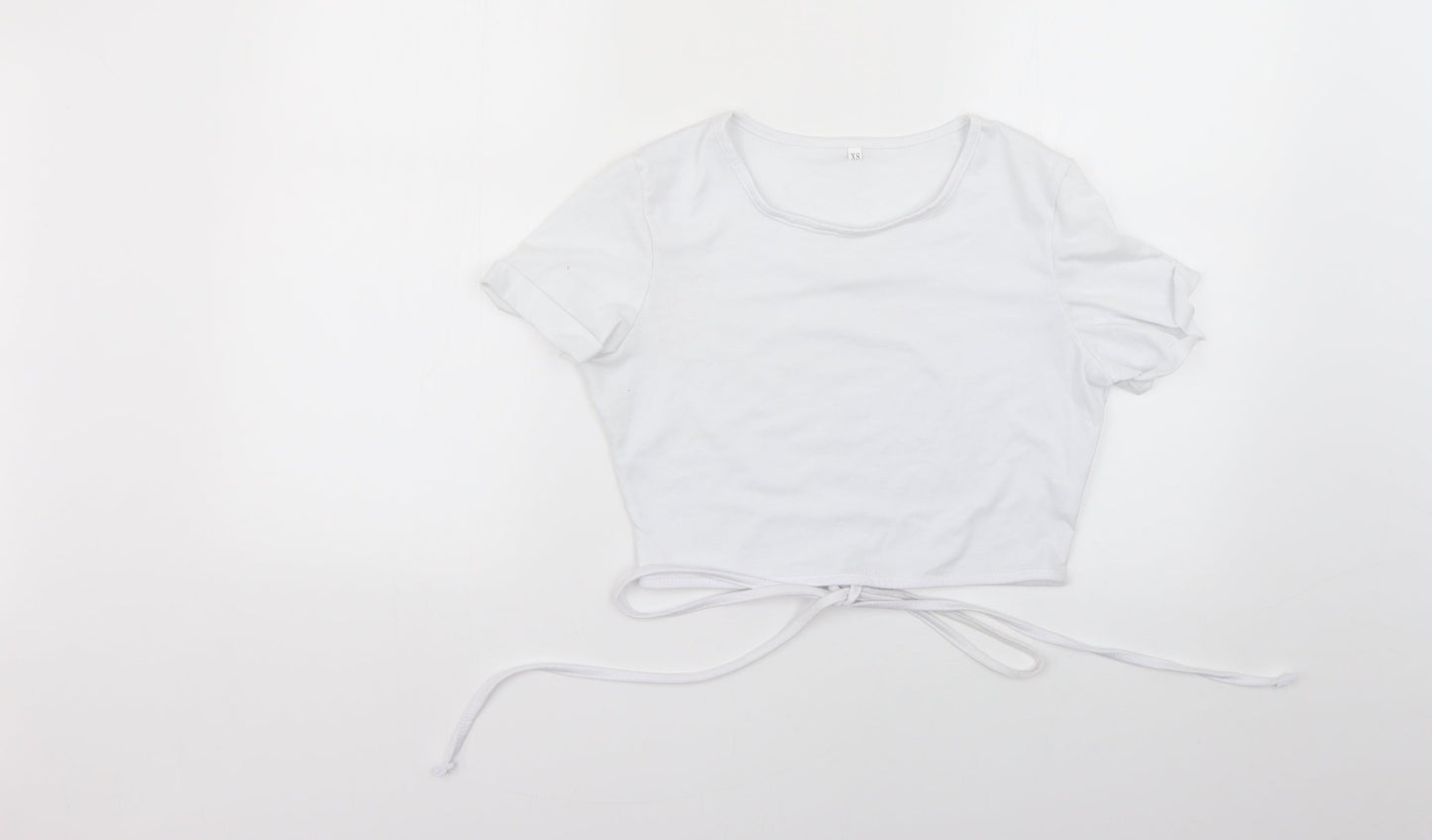 Womens UK Size XS Preworn White Basic T-Shirt