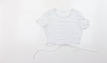 Womens UK Size XS Preworn White Basic T-Shirt