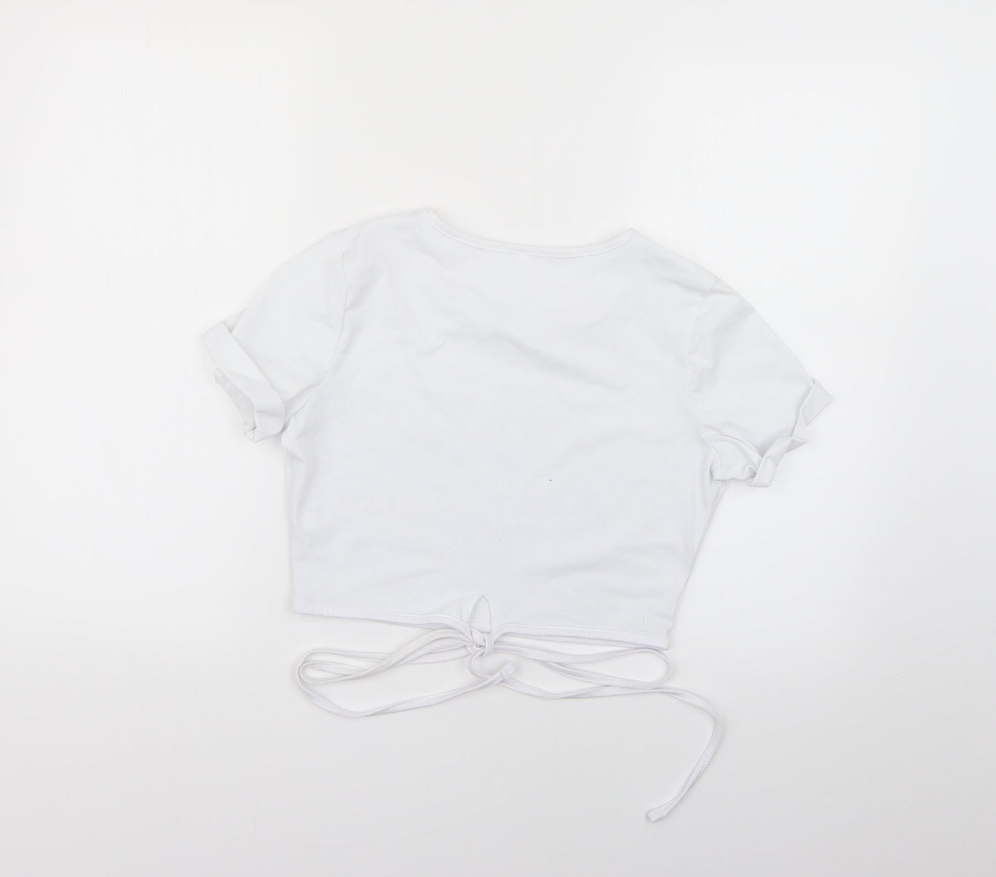 Womens UK Size XS Preworn White Basic T-Shirt