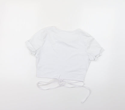 Womens UK Size XS Preworn White Basic T-Shirt