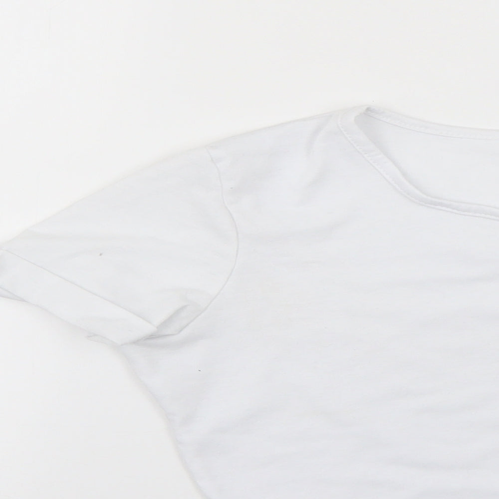Womens UK Size XS Preworn White Basic T-Shirt