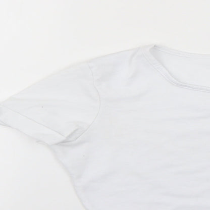 Womens UK Size XS Preworn White Basic T-Shirt