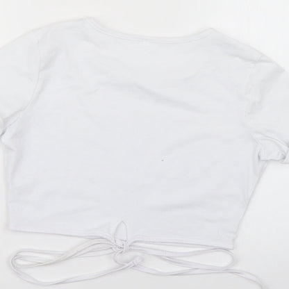Womens UK Size XS Preworn White Basic T-Shirt