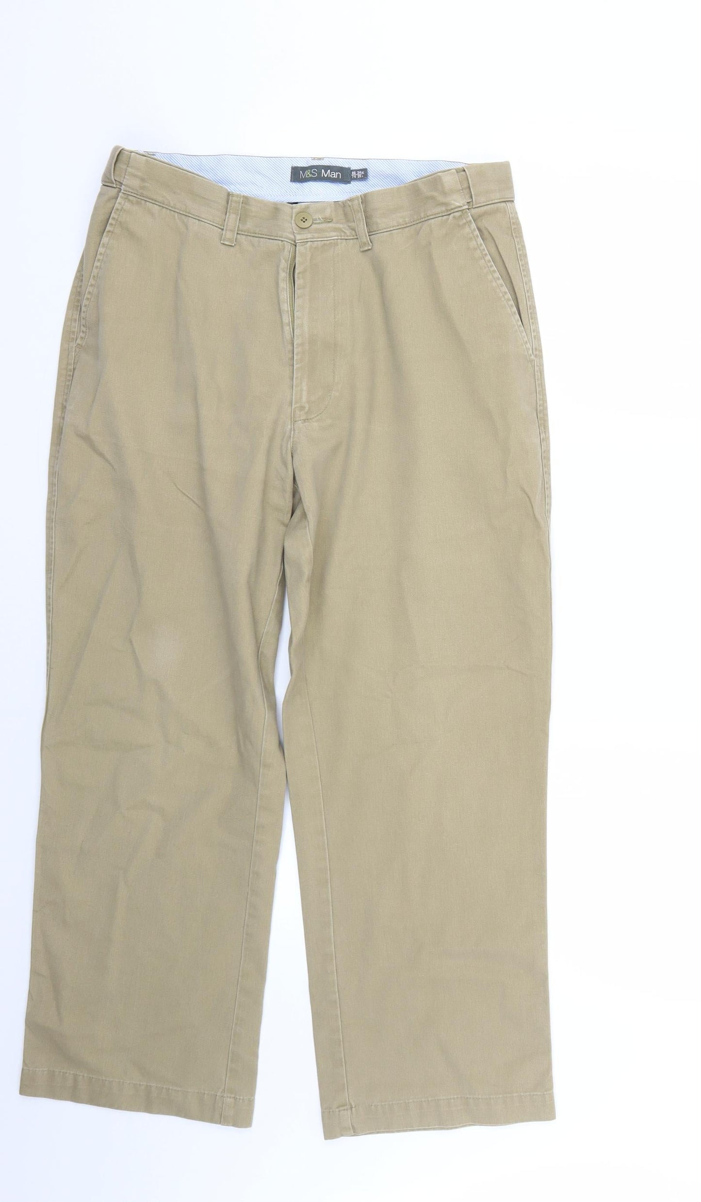 Marks and Spencer Mens Beige   Trousers  Size 34 L26 in