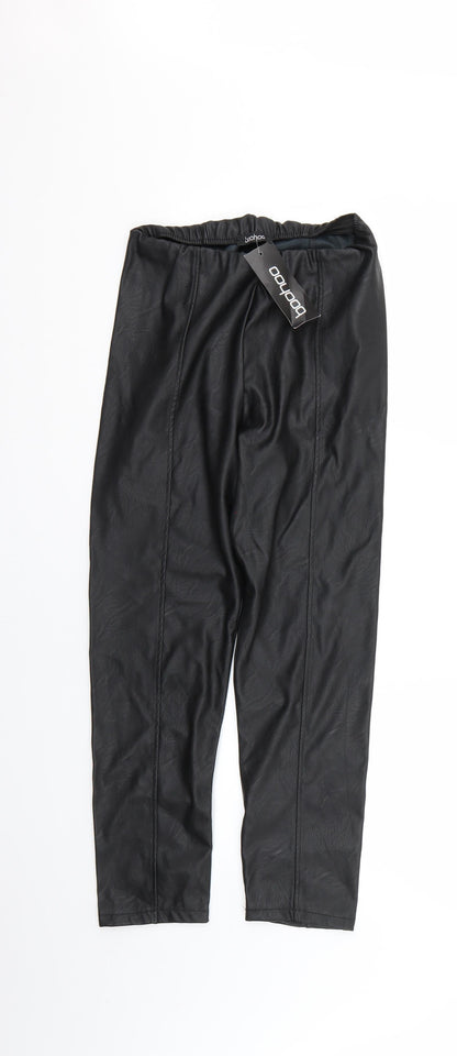 Womens UK Size 10 Boohoo Regular Fit  Black Trousers