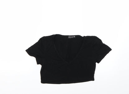 Womens UK Size 8 PRETTYLITTLETHING Black Basic Blouse