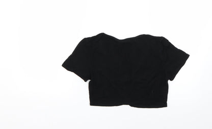 Womens UK Size 8 PRETTYLITTLETHING Black Basic Blouse