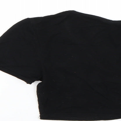 Womens UK Size 8 PRETTYLITTLETHING Black Basic Blouse