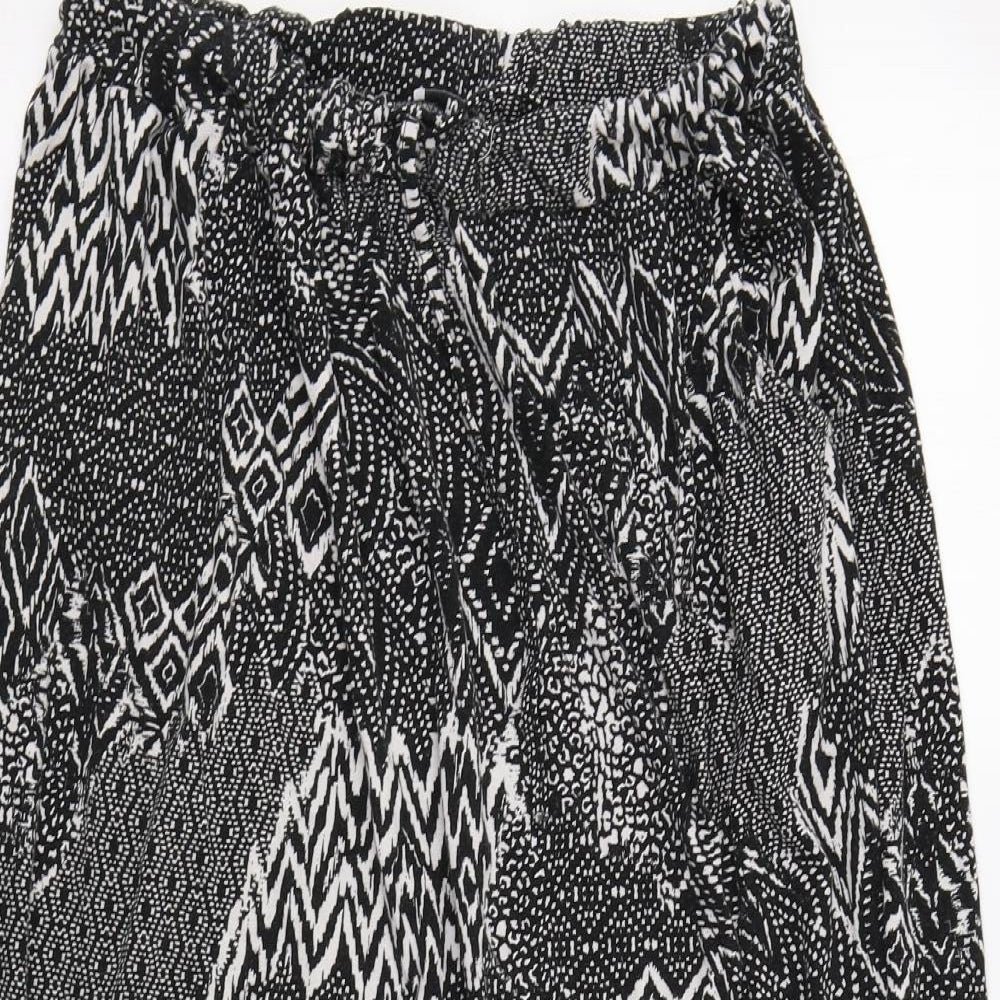 TU Womens Black Geometric  A-Line Skirt Size 16