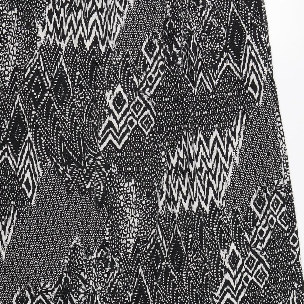 TU Womens Black Geometric  A-Line Skirt Size 16