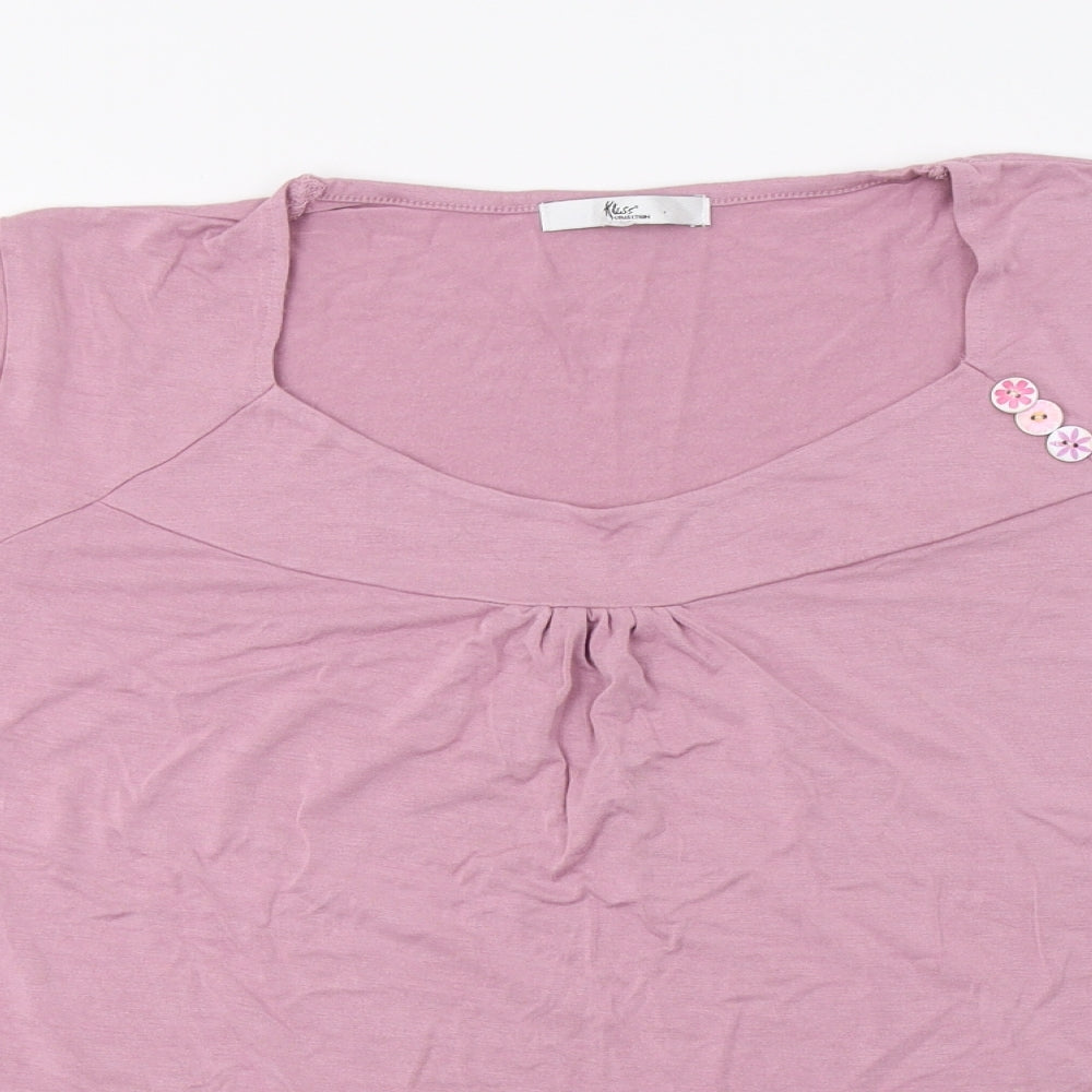 Klass Collection Womens Pink   Basic Blouse Size L