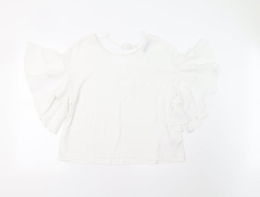 M&S Womens White   Basic Blouse Size 14