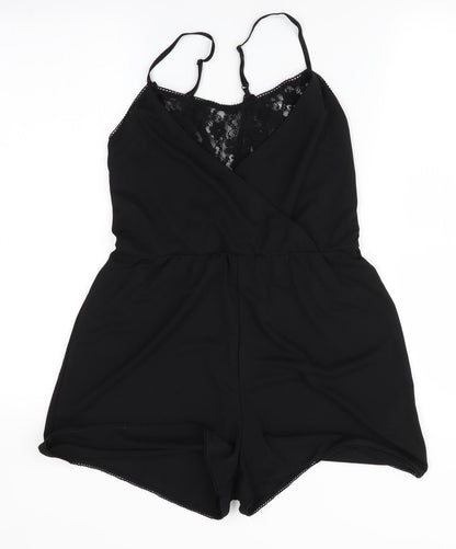 H&M Womens Black Floral   One Piece   - Teddy