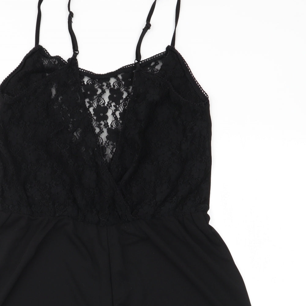H&M Womens Black Floral   One Piece   - Teddy