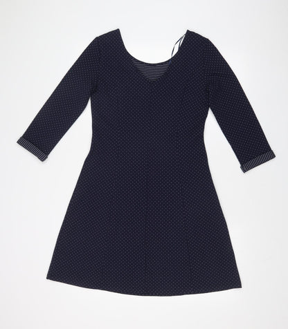 Yessica Womens Blue Polka Dot  Fit & Flare  Size 8
