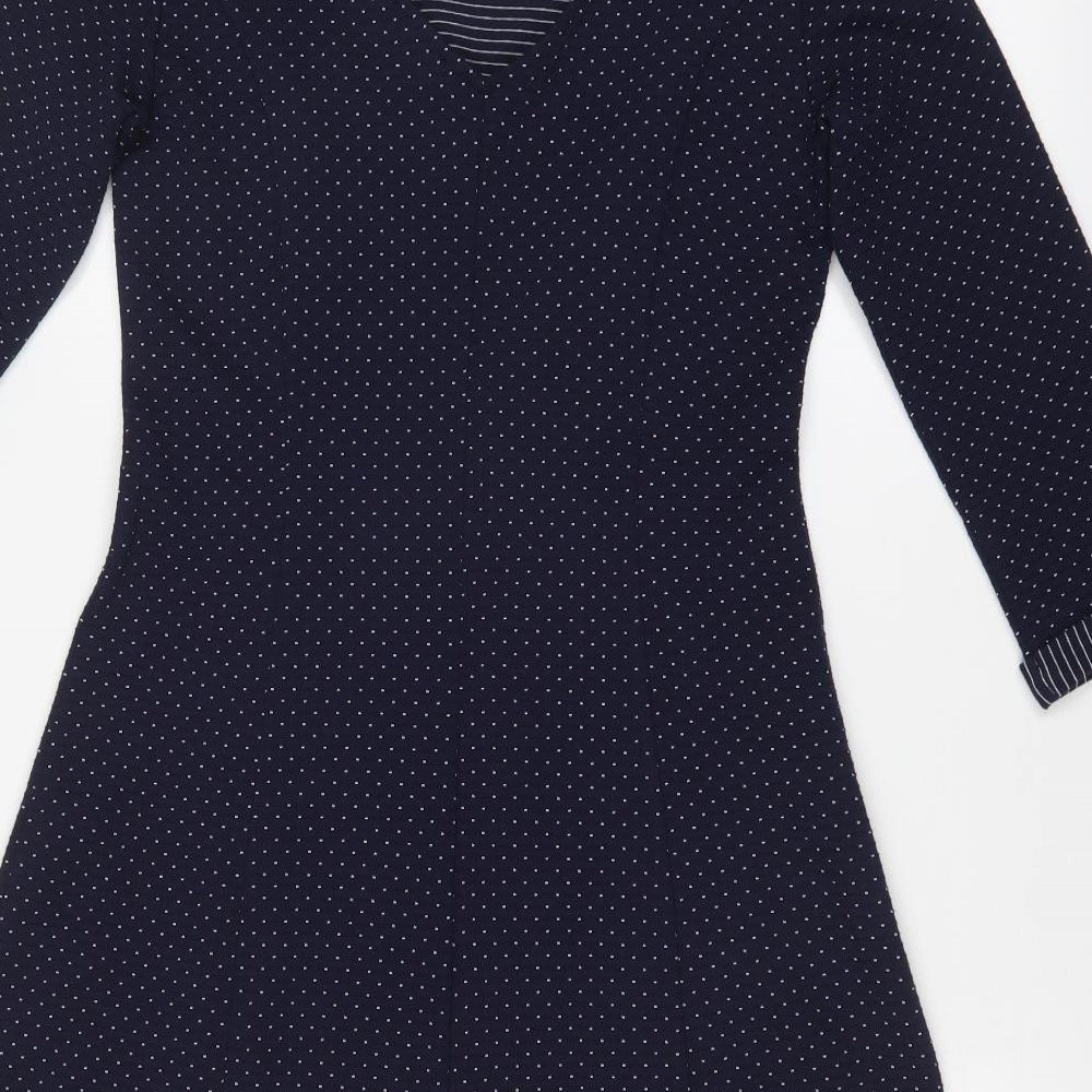 Yessica Womens Blue Polka Dot  Fit & Flare  Size 8