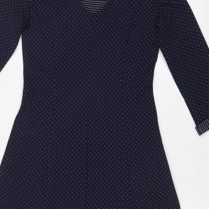 Yessica Womens Blue Polka Dot  Fit & Flare  Size 8