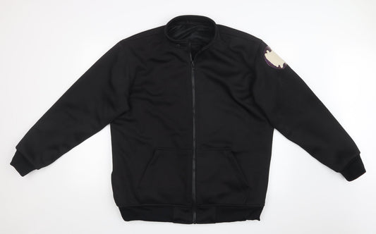 Mens UK Size  Preworn Black Biker Coat