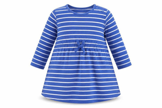 H&M Girls Blue Striped  T-Shirt Dress  Size 6-9 Months