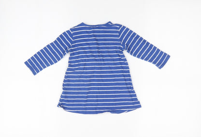 H&M Girls Blue Striped  T-Shirt Dress  Size 6-9 Months