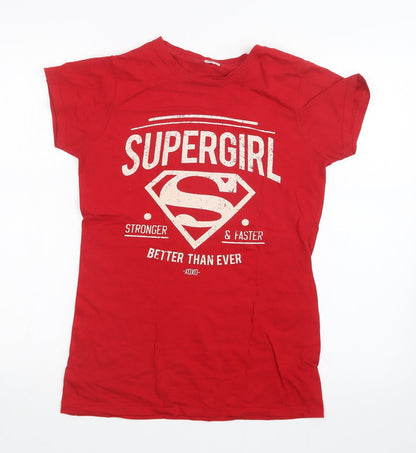 Womens UK Size  Preworn Red Basic T-Shirt