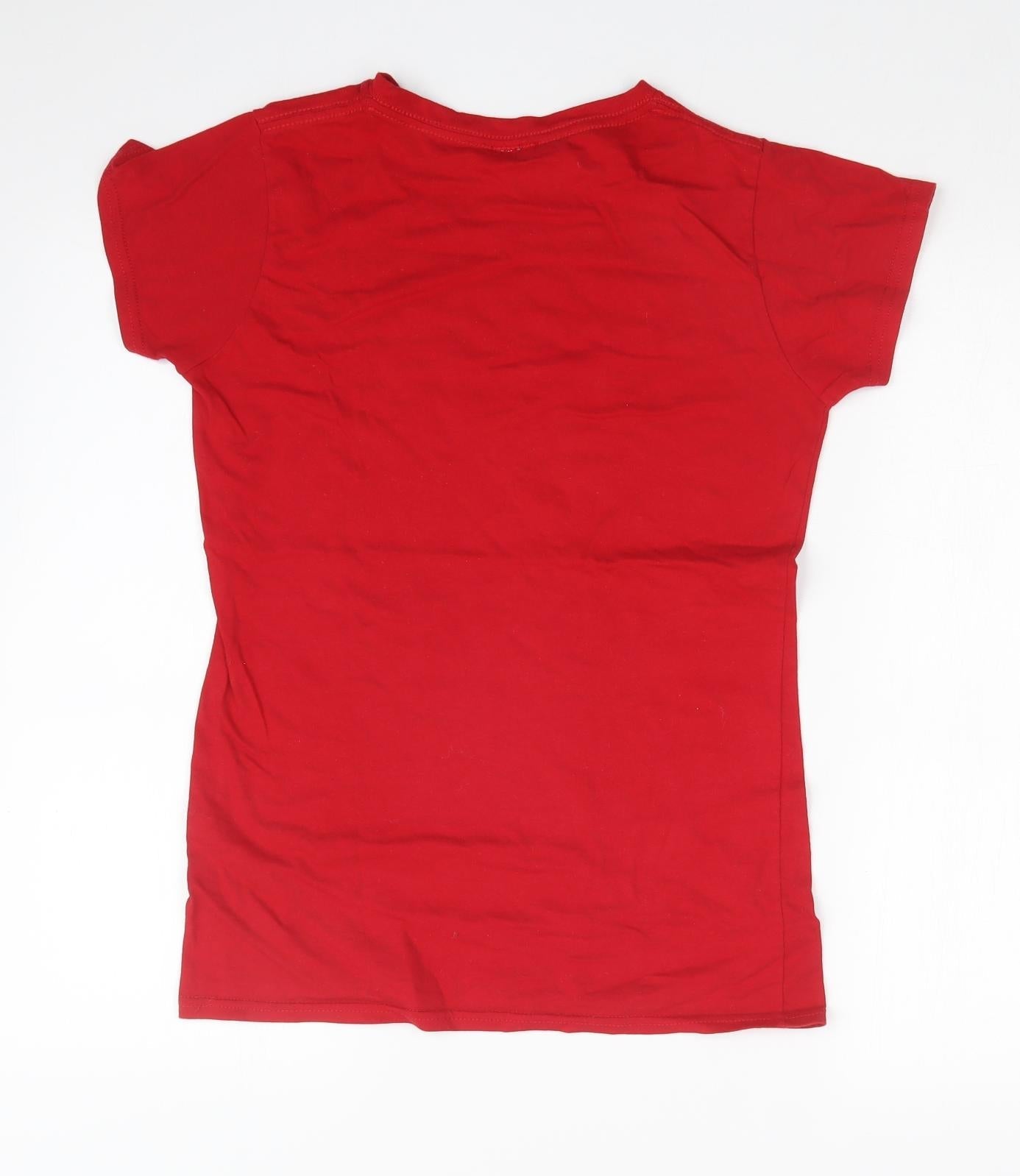 Womens UK Size  Preworn Red Basic T-Shirt