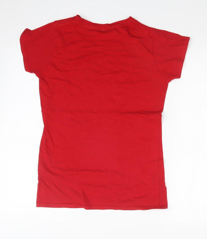 Womens UK Size  Preworn Red Basic T-Shirt