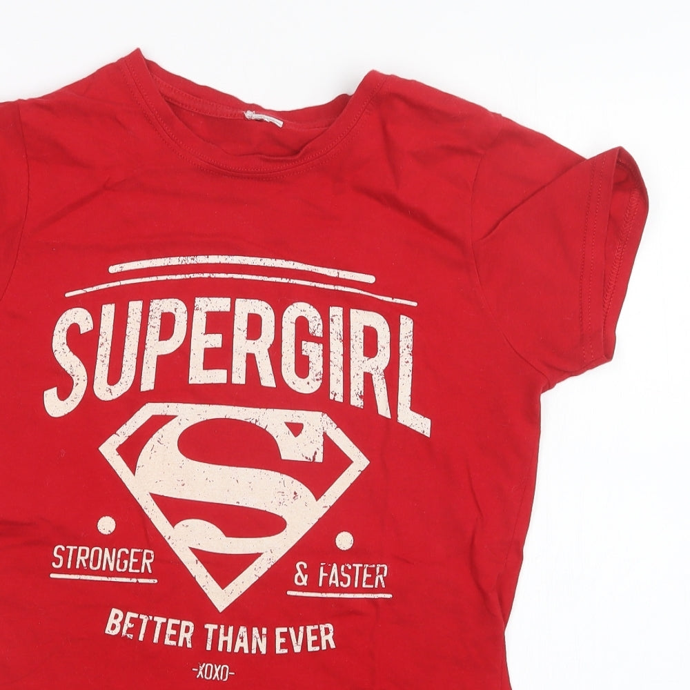 Womens UK Size  Preworn Red Basic T-Shirt