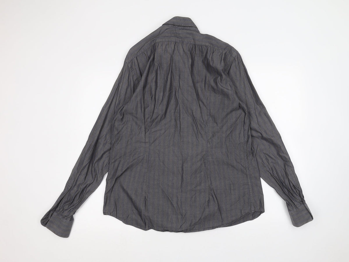 Cotton Womens Black   Basic Button-Up Size L
