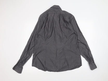 Cotton Womens Black   Basic Button-Up Size L