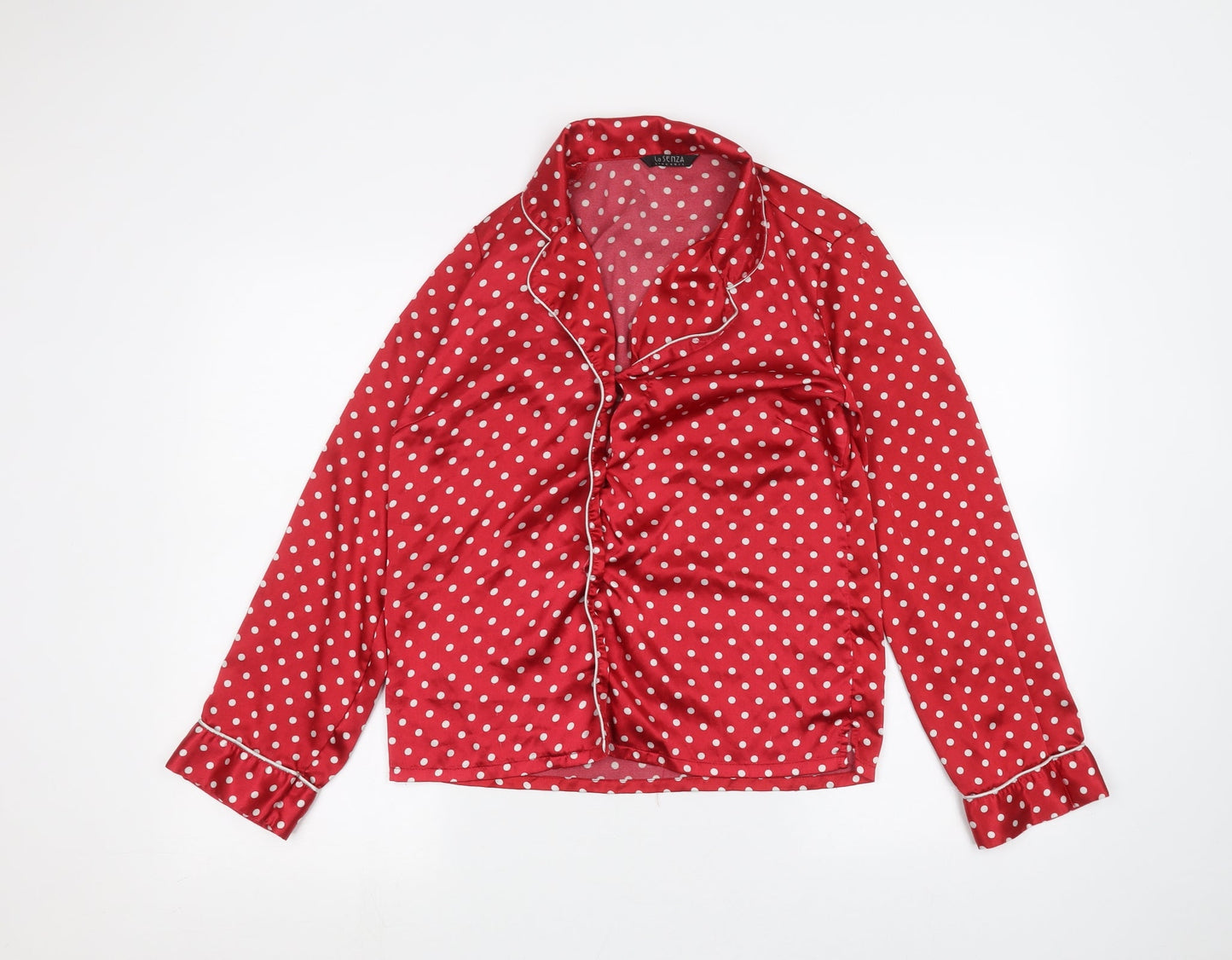 Womens UK Size S La Senza Red Basic Button-Up