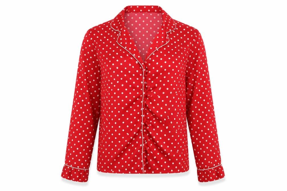 Womens UK Size S La Senza Red Basic Button-Up