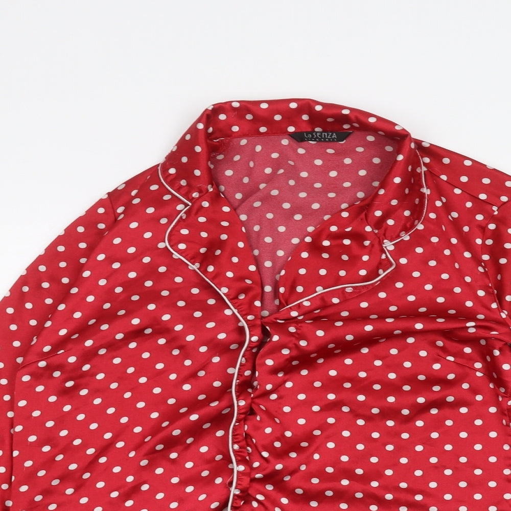 Womens UK Size S La Senza Red Basic Button-Up