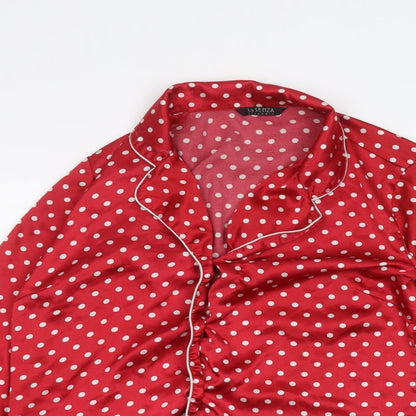 Womens UK Size S La Senza Red Basic Button-Up