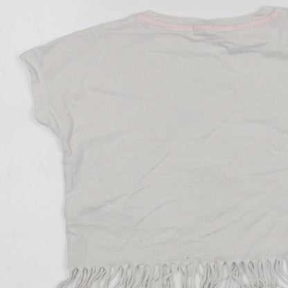 Marks and Spencer Girls White   Basic T-Shirt Size 7-8 Years