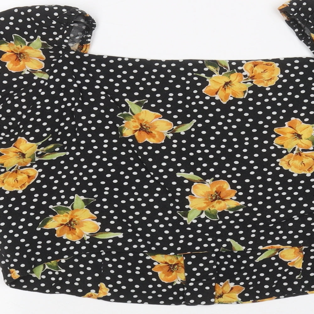 Womens UK Size 16 New Look Black Basic Button-Up