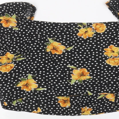 Womens UK Size 16 New Look Black Basic Button-Up