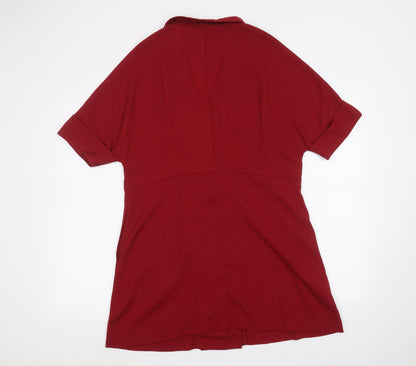 Boohoo Womens Red   Jacket Coatigan Size 16