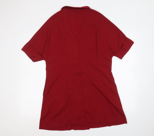 Boohoo Womens Red   Jacket Coatigan Size 16