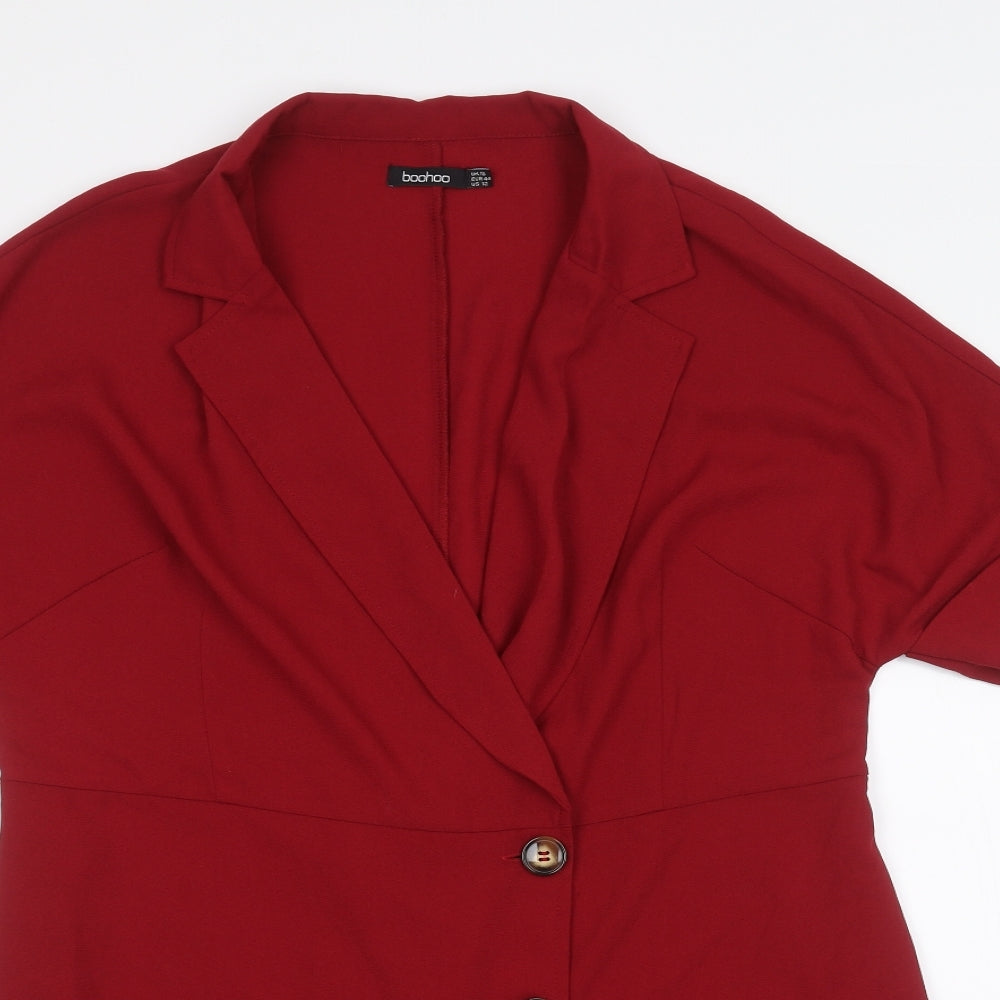 Boohoo Womens Red   Jacket Coatigan Size 16