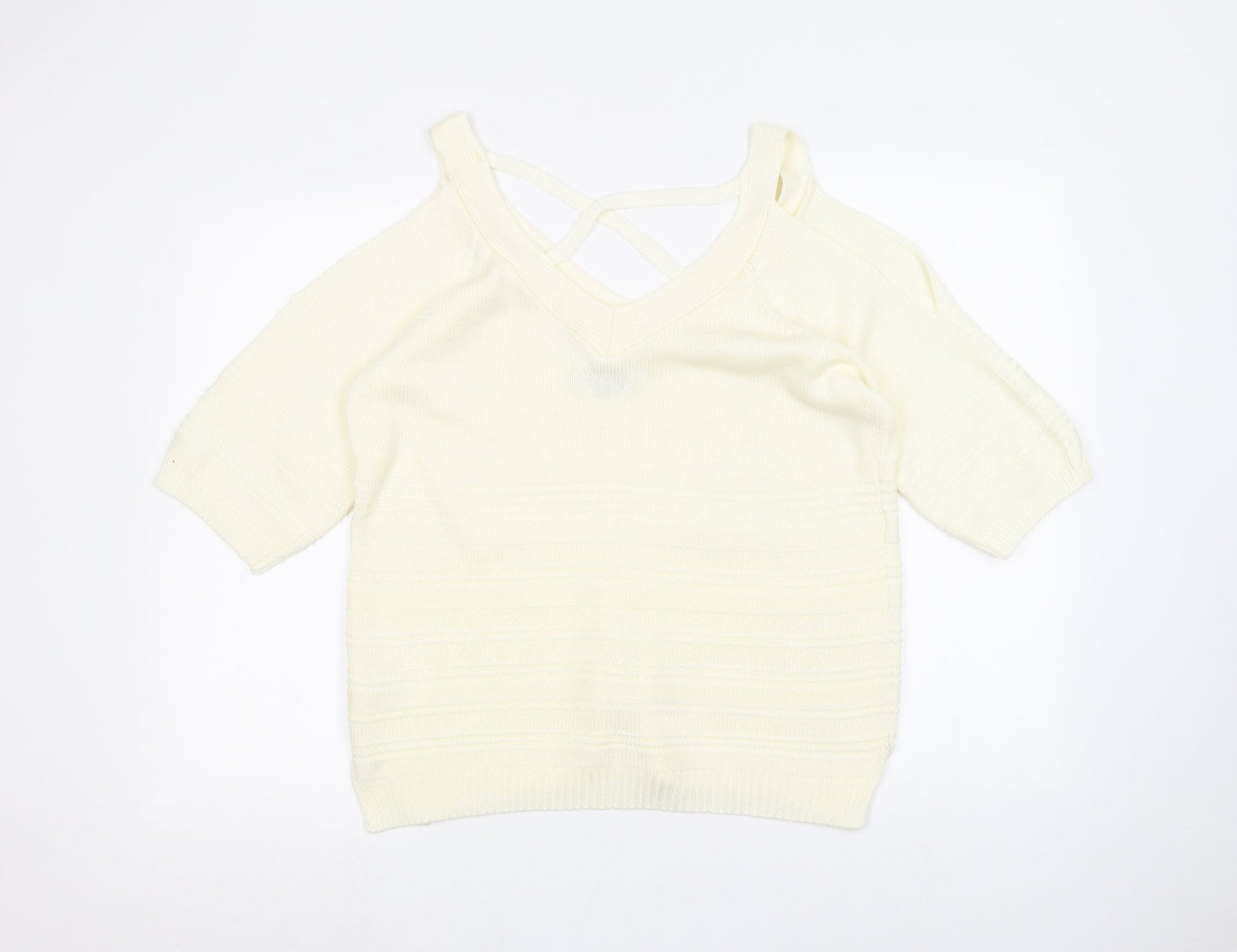 F&F Womens White   Pullover Jumper Size 14