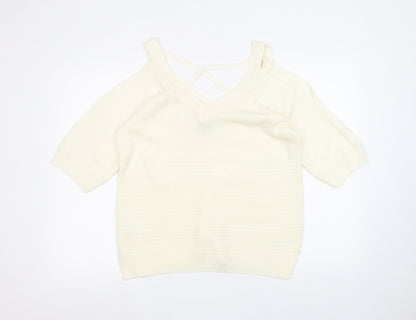 F&F Womens White   Pullover Jumper Size 14