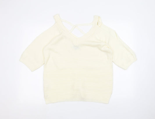 F&F Womens White   Pullover Jumper Size 14