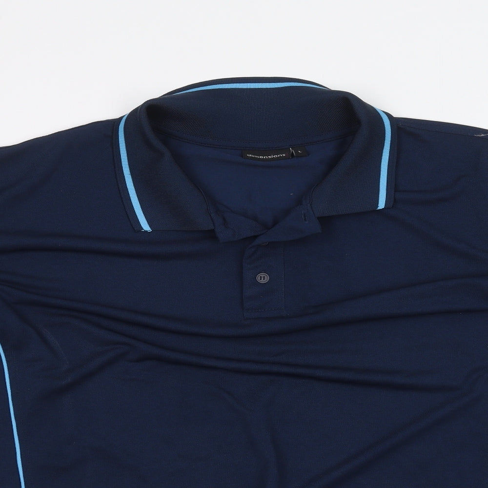 Dimentions Mens Blue    Polo Size L
